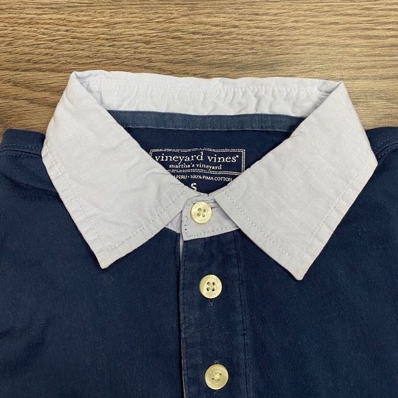 Vineyard Vines Navy Blue Knit Polo Shirt S - Picture 2 of 5